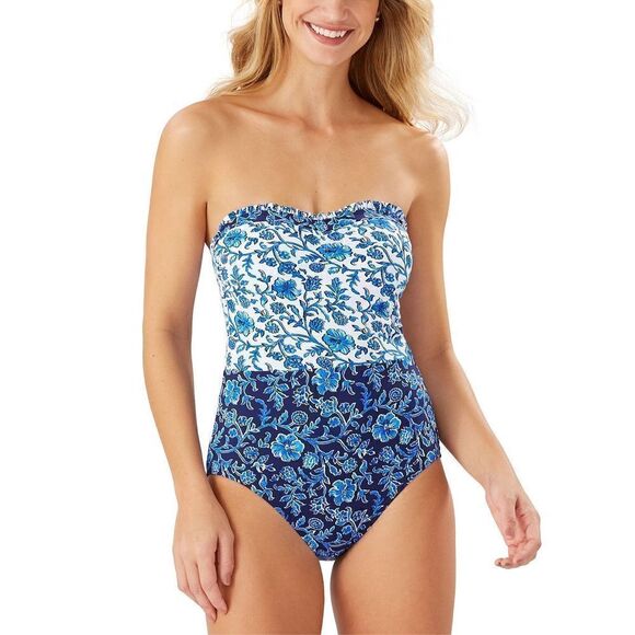New. Tommy Bahama blue swimsuit.  Size 8. MSRP $159 - Picture 1 of 7